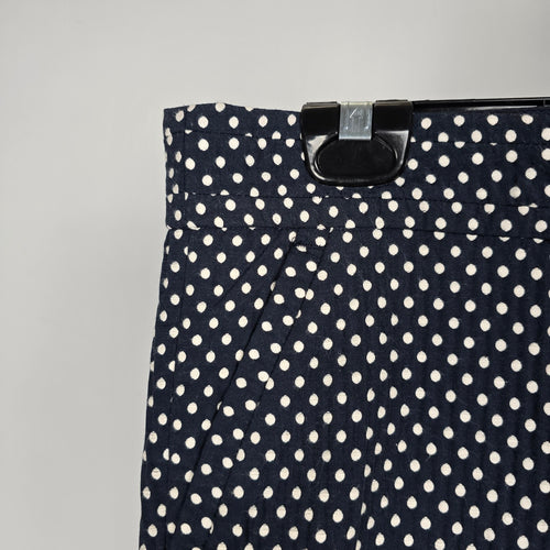 Tory Burch Navy Polka Dot Cropped Dress Pants Size 10