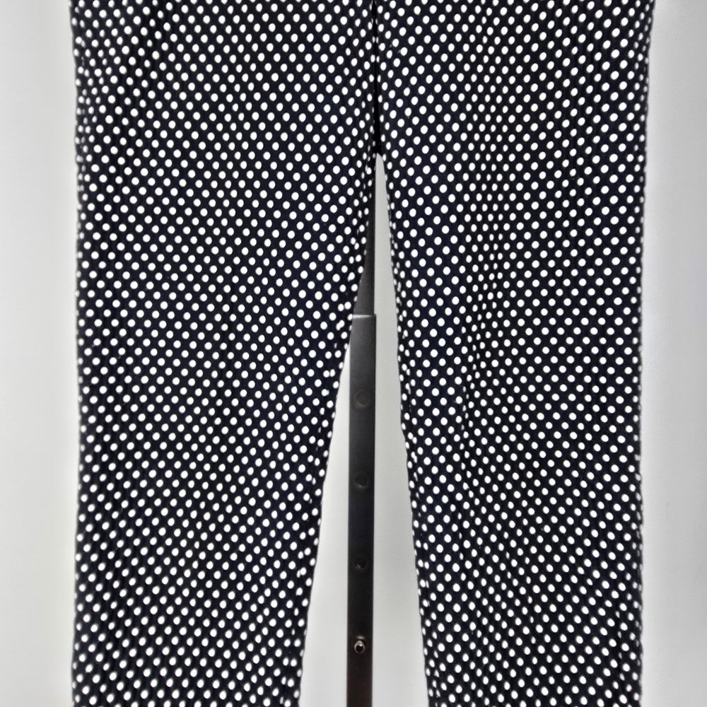 Tory Burch Navy Polka Dot Cropped Dress Pants Size 10