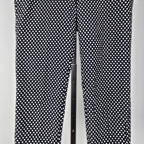 Tory Burch Navy Polka Dot Cropped Dress Pants Size 10
