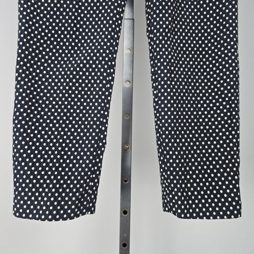 Tory Burch Navy Polka Dot Cropped Dress Pants Size 10