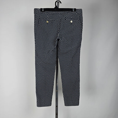 Tory Burch Navy Polka Dot Cropped Dress Pants Size 10