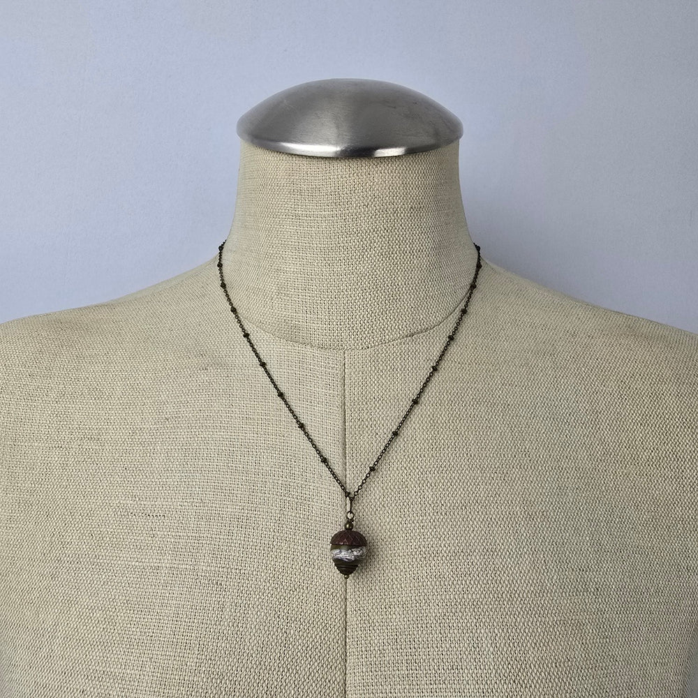 Copper Tone Acorn Pendant Necklace