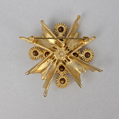 Vintage Gold Tone Star Burst Brooch