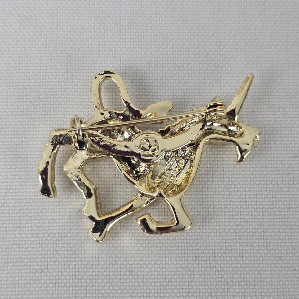Vintage Gerry's Gold Tone Unicorn Brooch