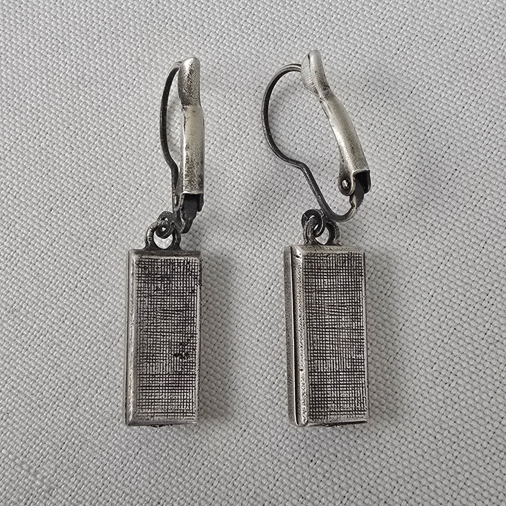 Vintage Silver Tone Drop Earrings