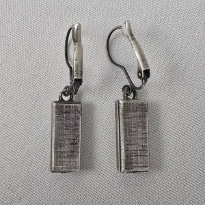 Vintage Silver Tone Drop Earrings
