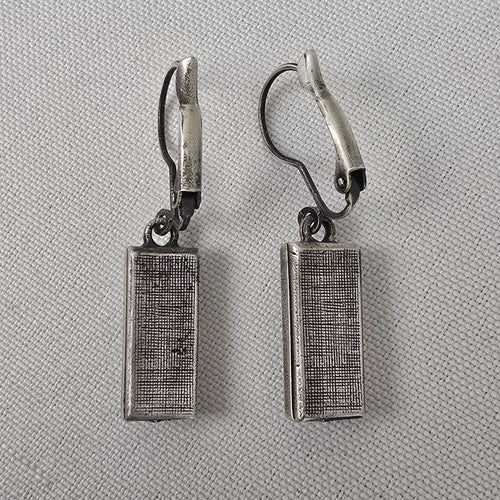 Vintage Silver Tone Drop Earrings