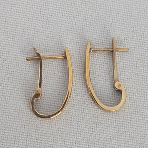 10k Gold CZ Stone Hoop Earrings