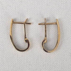 10k Gold CZ Stone Hoop Earrings