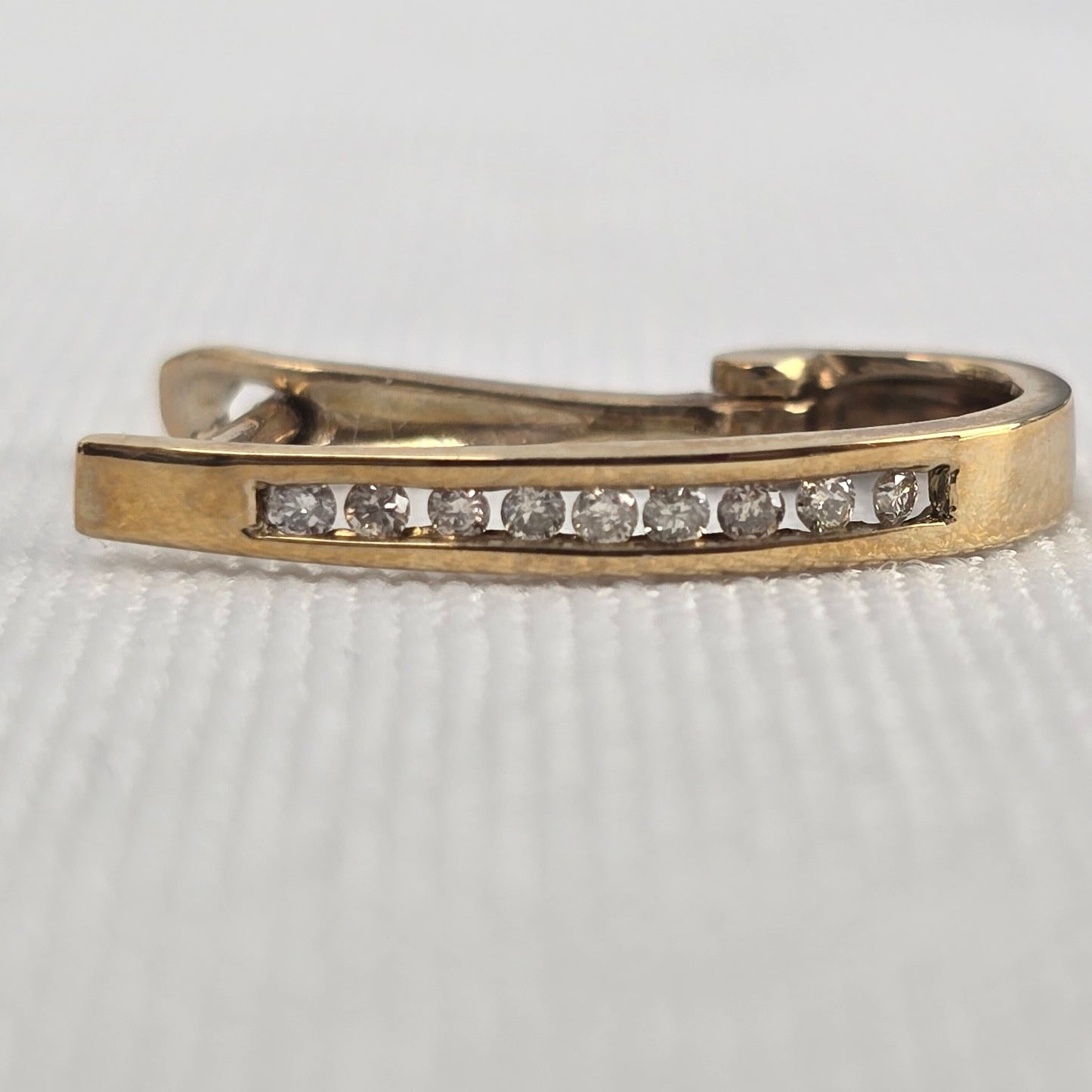 10k Gold CZ Stone Hoop Earrings