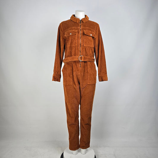 Simply Be Brown Corduroy Jumpsuit Size M/L