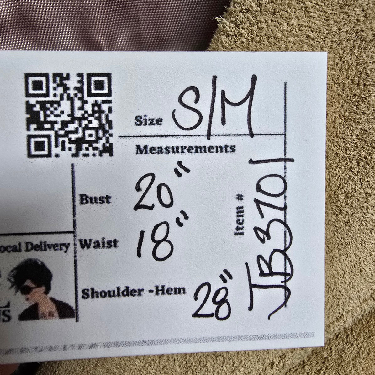 Vintage Handmade Leather Western Embossed Horse Button Up Chore Coat Size S/M