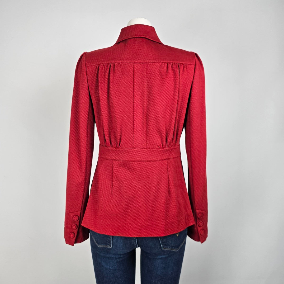 Cabi Red Spencer Snap Button Up Jacket Coat Size S