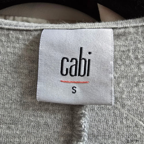 Cabi Taylor Twist Draped Front Knit Grey Top Size S