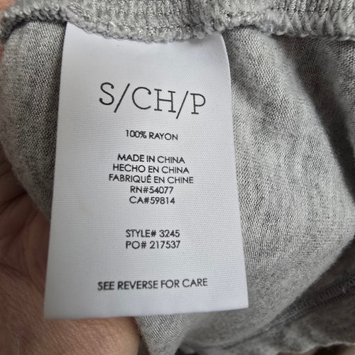 Cabi Taylor Twist Draped Front Knit Grey Top Size S