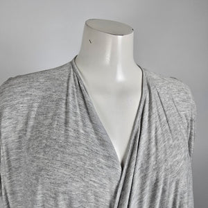 Cabi Taylor Twist Draped Front Knit Grey Top Size S