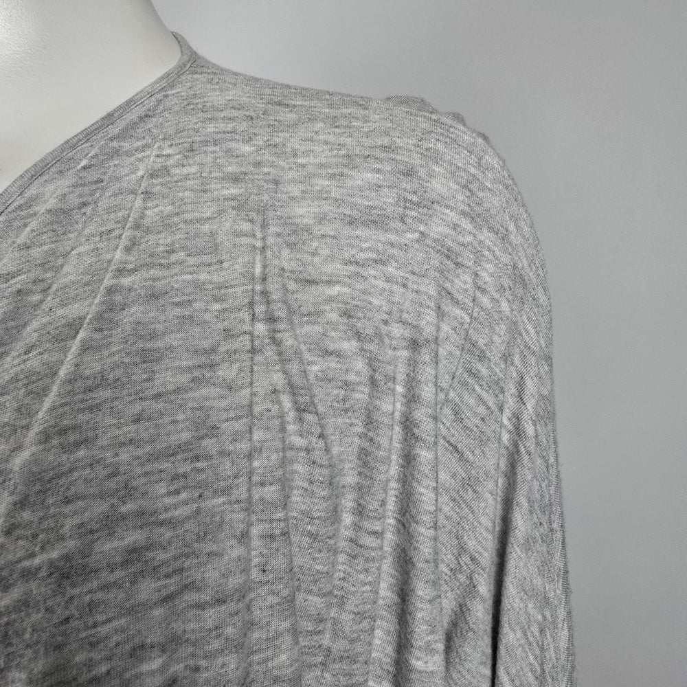 Cabi Taylor Twist Draped Front Knit Grey Top Size S