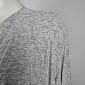 Cabi Taylor Twist Draped Front Knit Grey Top Size S