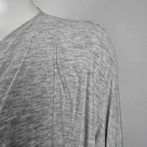 Cabi Taylor Twist Draped Front Knit Grey Top Size S
