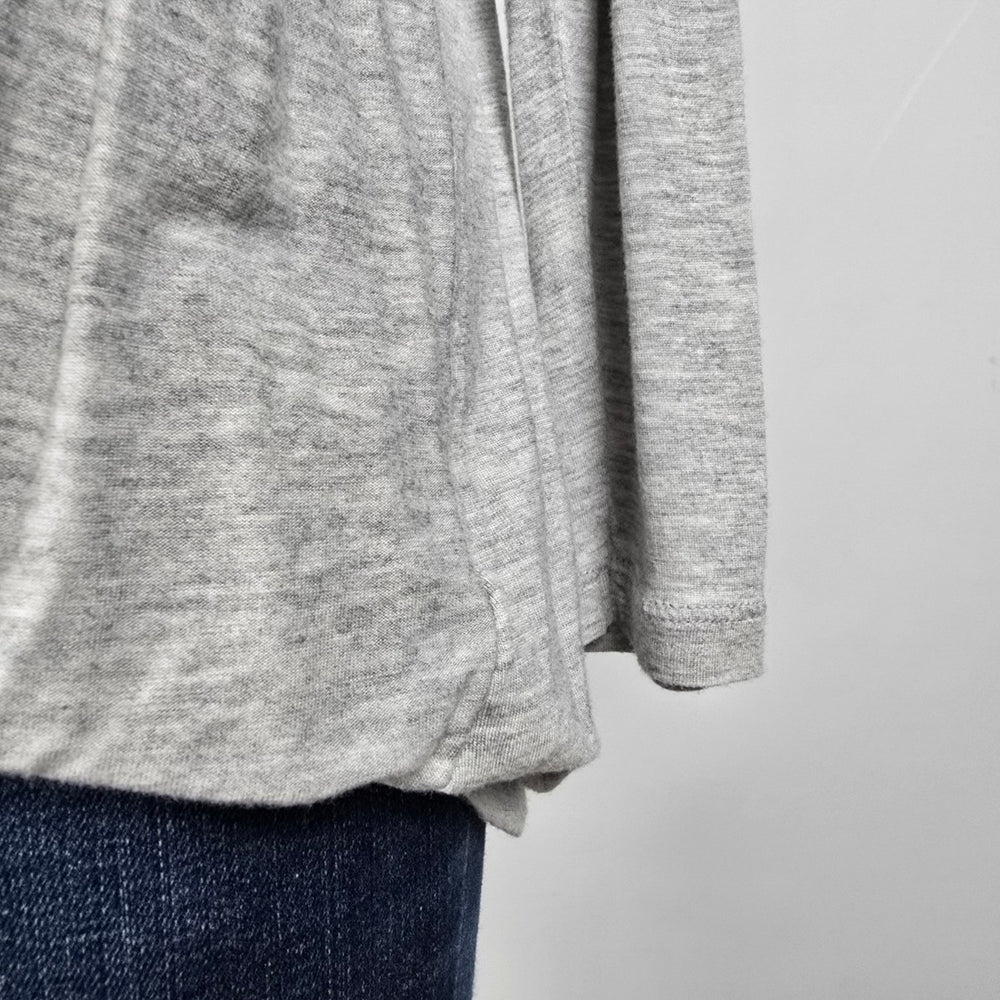 Cabi Taylor Twist Draped Front Knit Grey Top Size S