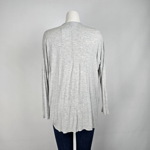 Cabi Taylor Twist Draped Front Knit Grey Top Size S