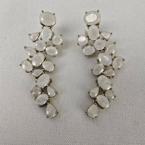 Gold Tone Faceted Statement Earrings