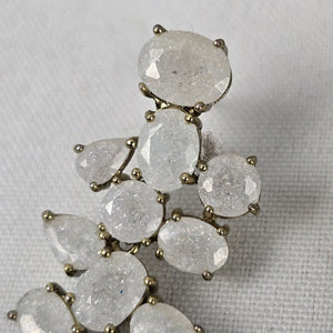 Gold Tone Faceted Statement Earrings