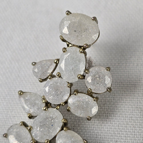 Gold Tone Faceted Statement Earrings