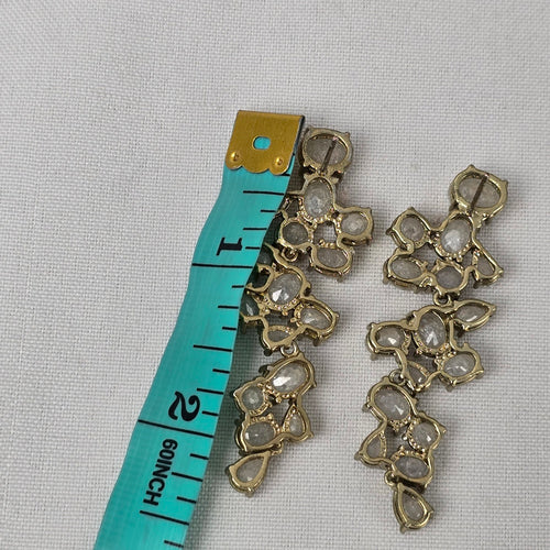 Gold Tone Faceted Statement Earrings