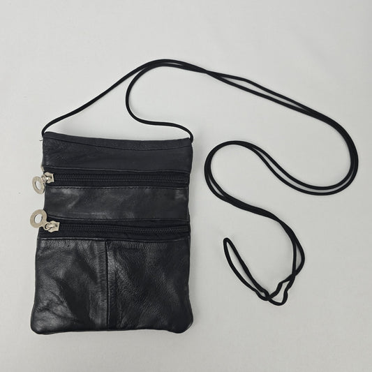 Vintage Style 2000 Black Leather Small Crossbody Purse