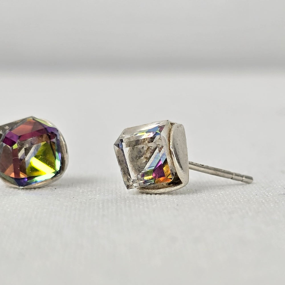 925 Sterling Cut Crystal Stud Earrings