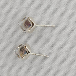 925 Sterling Cut Crystal Stud Earrings