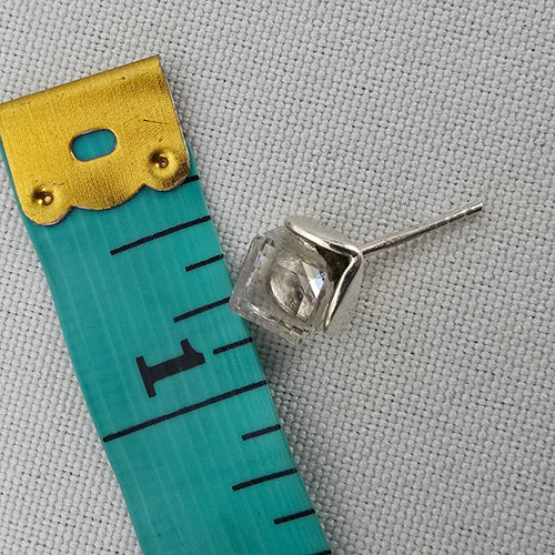 925 Sterling Cut Crystal Stud Earrings