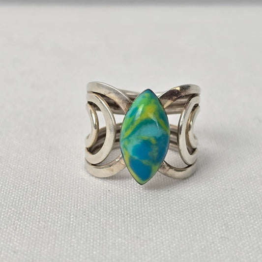 925 Sterling Silver Blue Natural Stone Ring