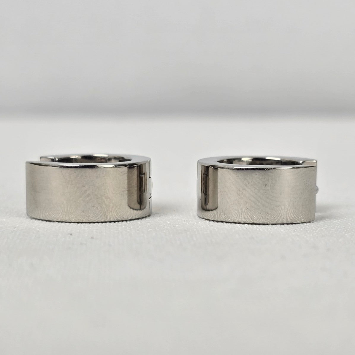 Chisel Stainless Steel Silver Colored Crystal Hoop Earrings