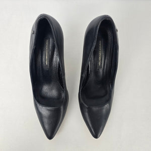 French Connection Black Leather Heel Shoes Size 8