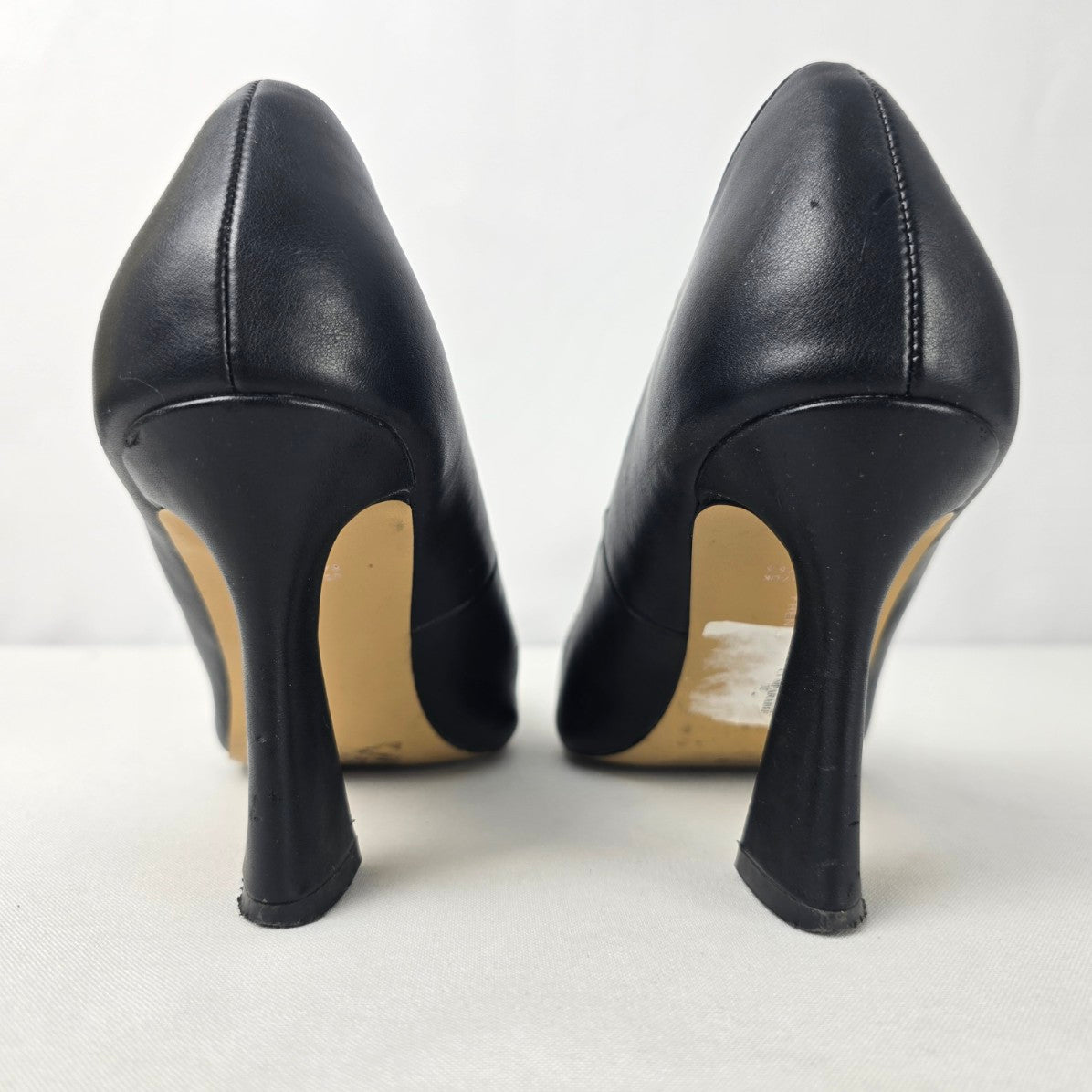 French Connection Black Leather Heel Shoes Size 8