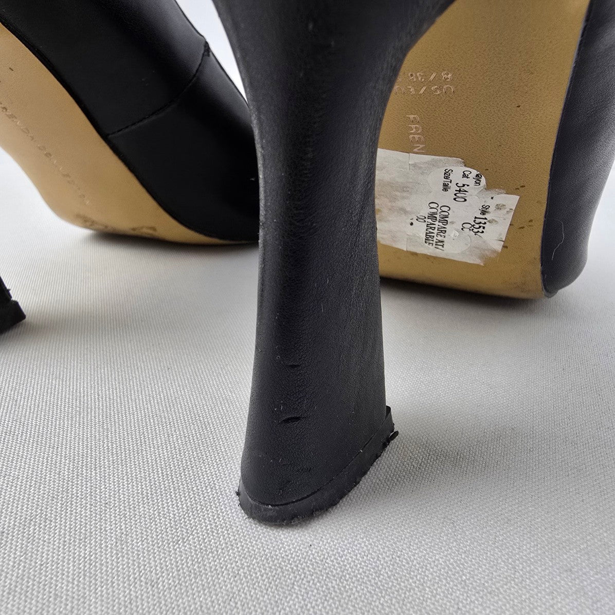 French Connection Black Leather Heel Shoes Size 8