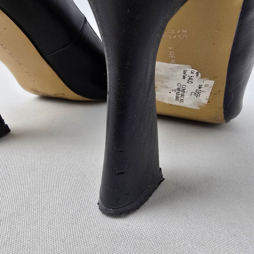 French Connection Black Leather Heel Shoes Size 8