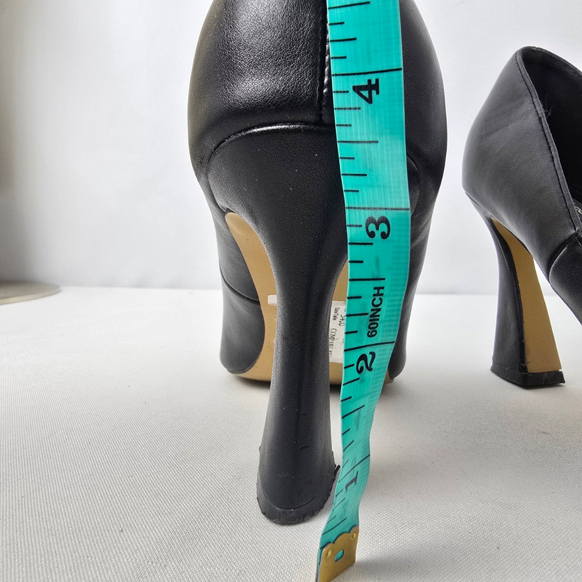 French Connection Black Leather Heel Shoes Size 8