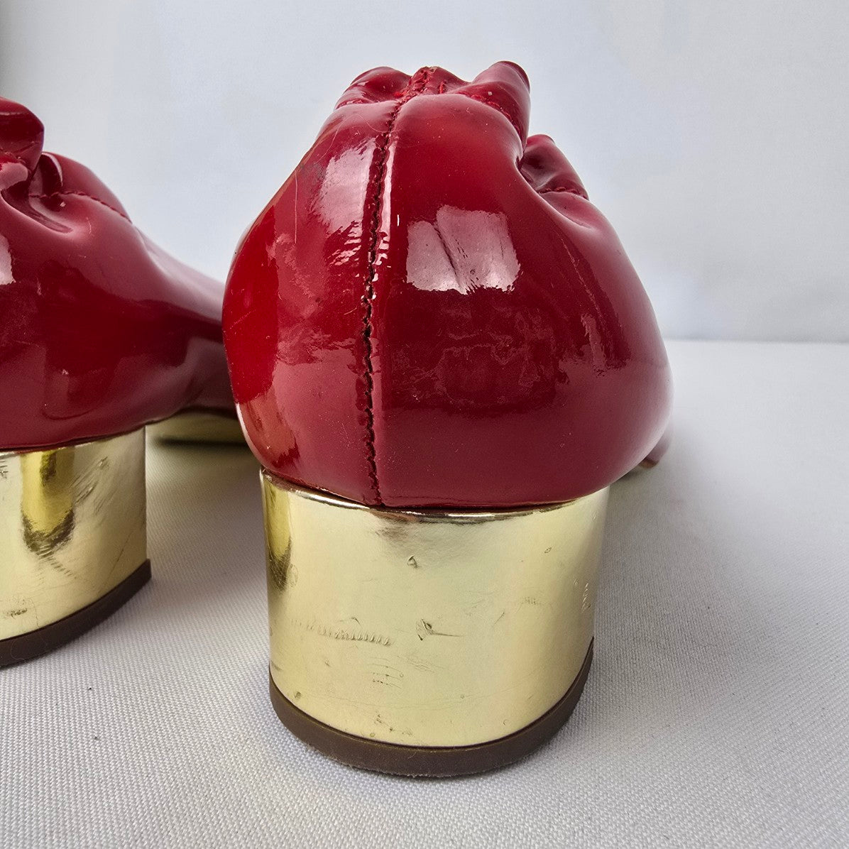 Juicy Couture Red & Gold Low Heel Shoes Size 8.5