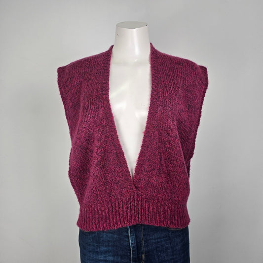 Vintage Susan Van Heusen Pink Knit Sweater Vest Size L