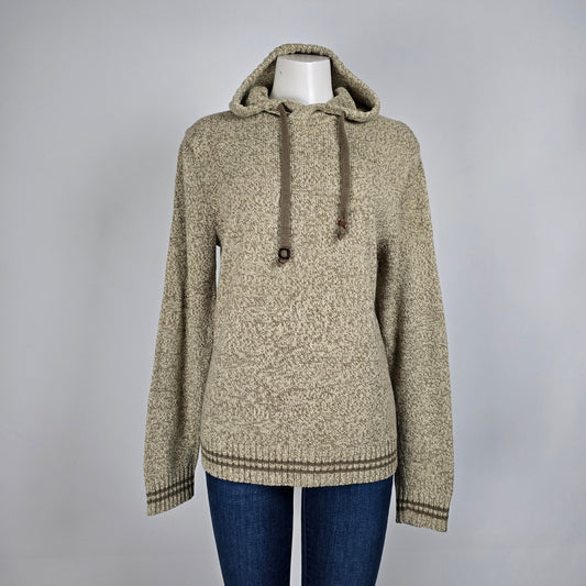 Amnesia Brown Knit Hooded Sweater Size M