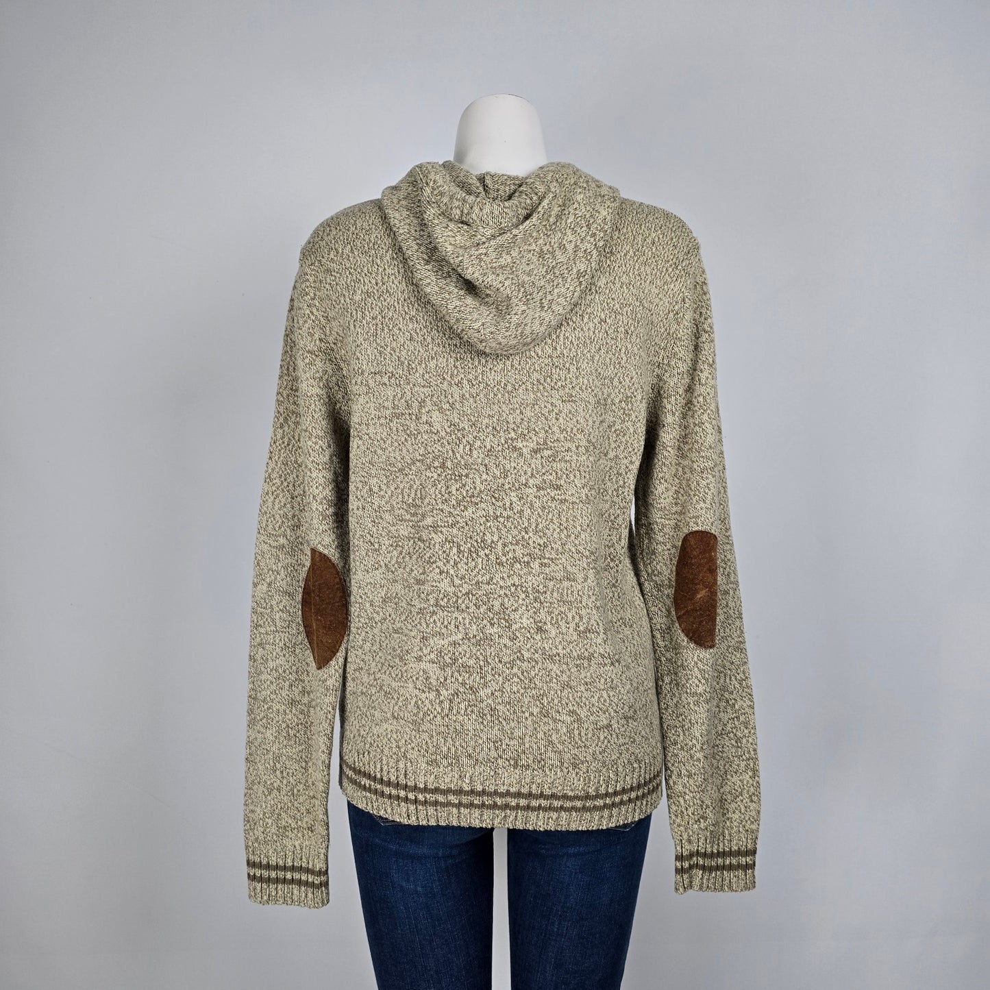 Amnesia Brown Knit Hooded Sweater Size M