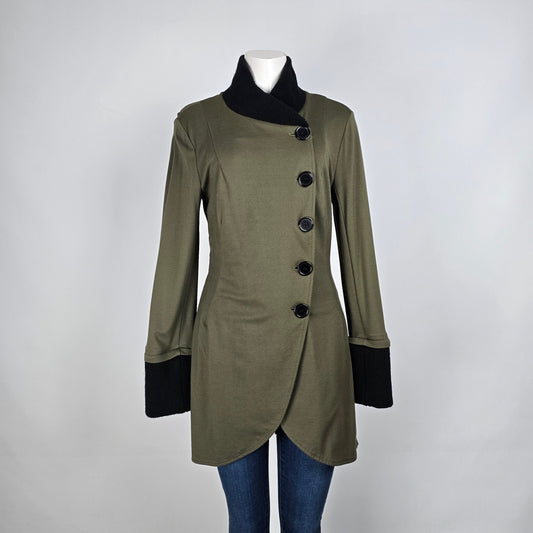 Venus Grey Asymmetrical Button Up Light Jacket Size 10