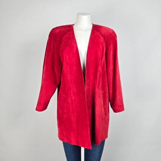 Vintage Danier Red Leather Jacket Size S/M