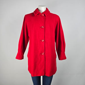 Vintage D'Allaird's Red Wool Button Up Jackett Size 16