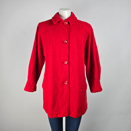 Vintage D'Allaird's Red Wool Button Up Jackett Size 16