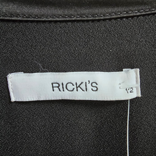 Ricki's Black Satin Trimmed Jumpsuit Size 12
