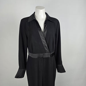 Ricki's Black Satin Trimmed Jumpsuit Size 12